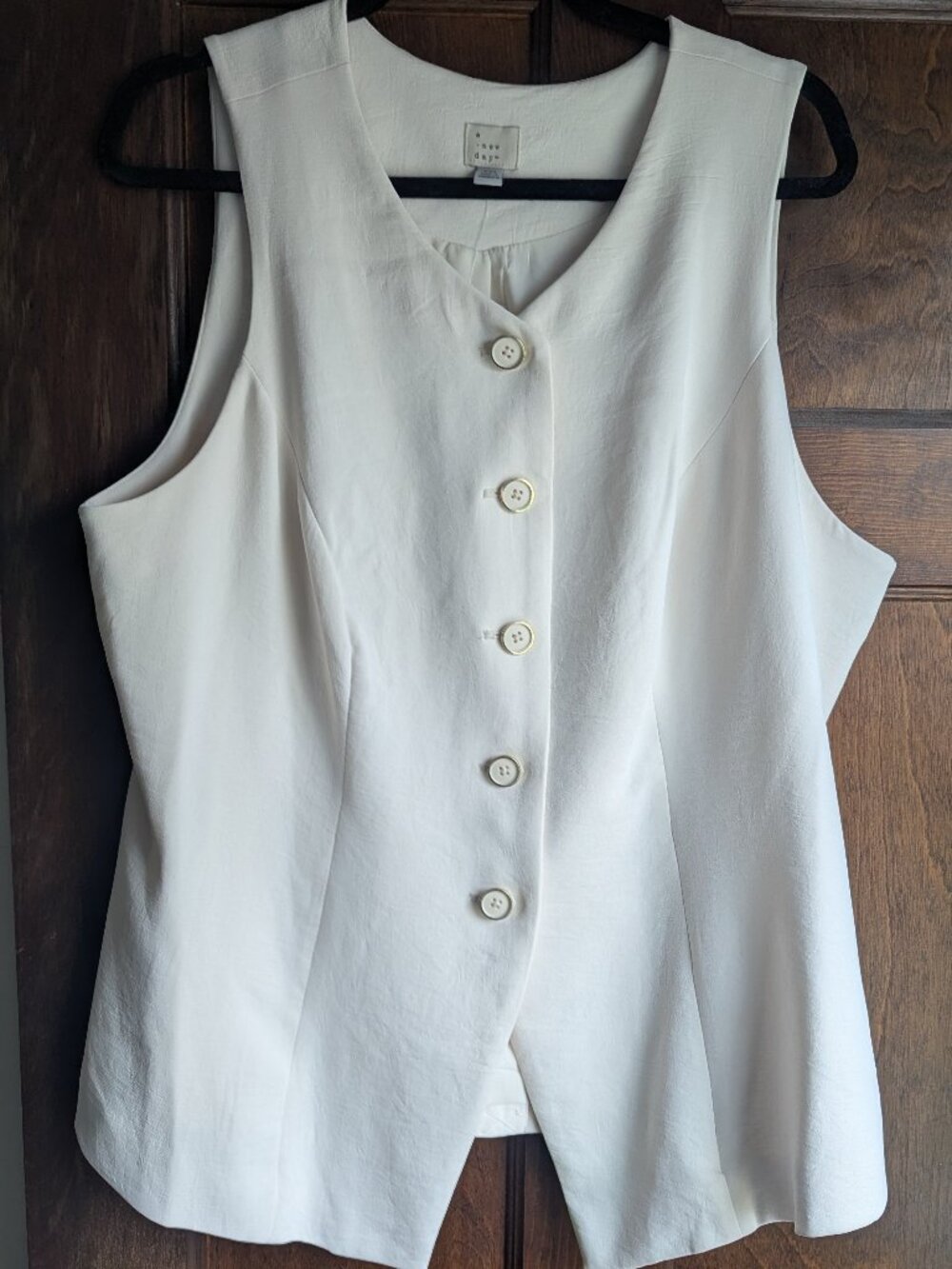 New Day Cream Vest with Gold Buttons XXL